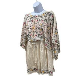 Free People Embroidered Frida Mini Dress Boho Festival Medium M Gypsy Cottage